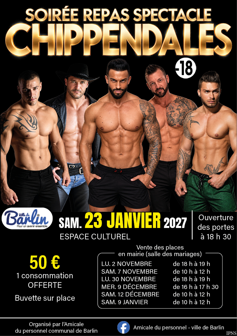 Affiche : Soirée repas Chippendales