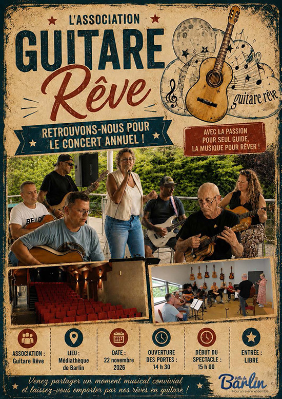 Affiche : Concert par l'association "Guitare rêve"